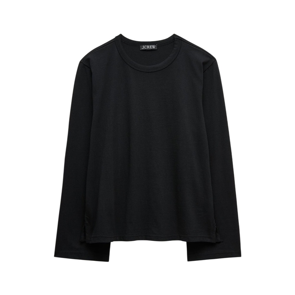 J. Crew Boyfriend Jersey Relaxed Long-Sleeve T-Shirt in Black Size Small NWOT